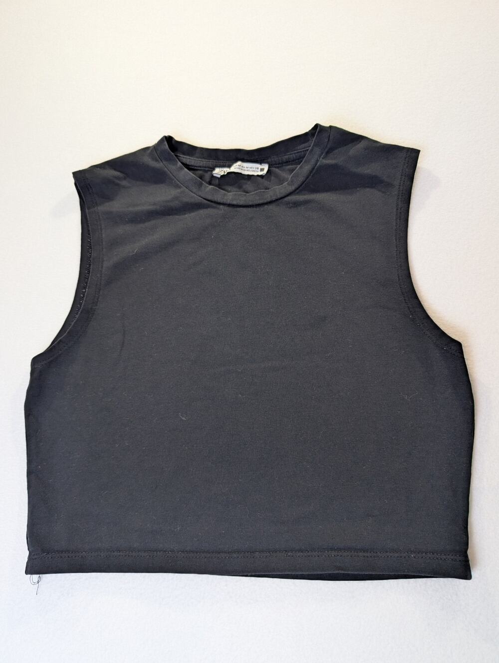 Zara black Sleeveless Cropped Tank Top Size M
